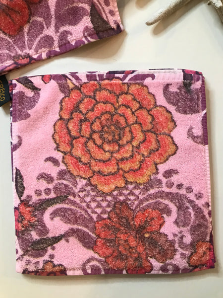 Fresco Towels - Damask Flower Pink - Washcloth
