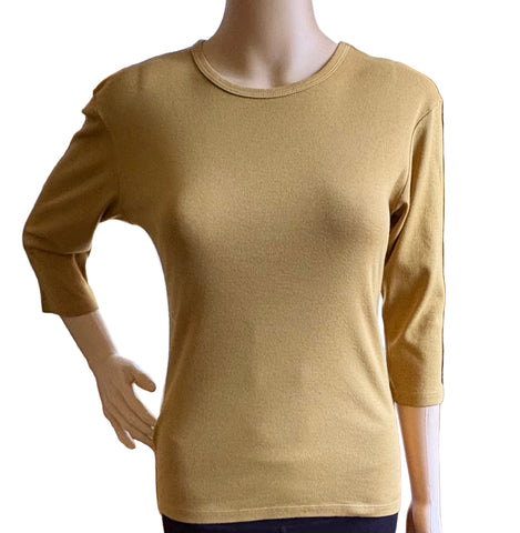 Solid Crew-Neck Top - Curry