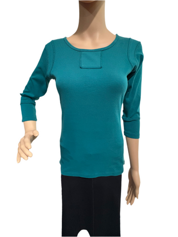 Textured Details Solid Top - Dragon Teal