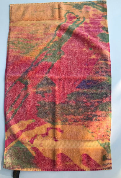 Fresco Towels- Abstract Watercolor Peach - Hand Towel