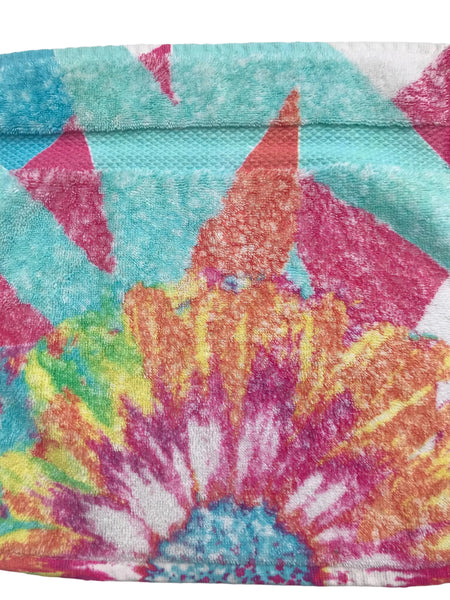 Fresco Towels - Abstract Flower White - Washcloth