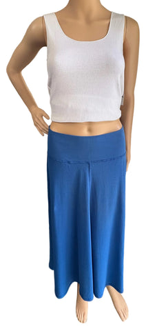 Mid Length Skirt - Solid Garment Dye - Cobalt
