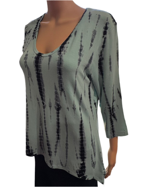 Alligator Tie Dye Hi/Low Top      Aqua /Black