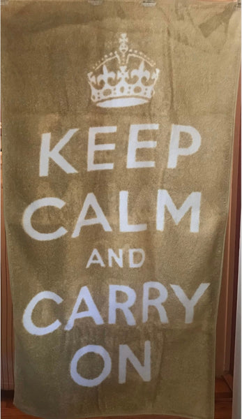 Fresco Towels- Keep Calm and carry on - Golden