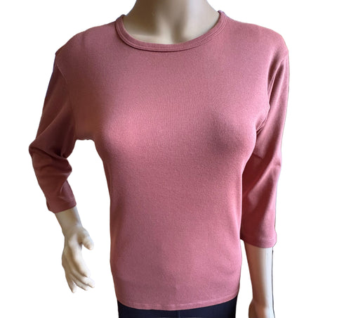 Solid Crew-Neck Top - Rust