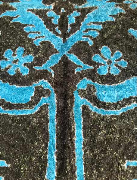 Fresco Towels - Venetian Brocade Turquoise / Brown- Hand Towel