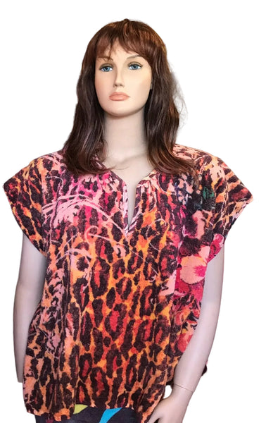 Fresco Towels - Leopard Sunset Orange - Poncho