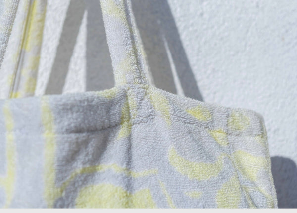 Fresco Towels -  Venetian Brocade Lemon/Sand - Medium Tote Bag