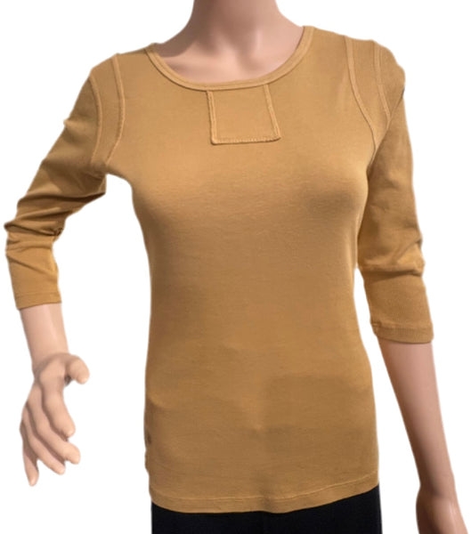Textured Details Solid Top - Curry
