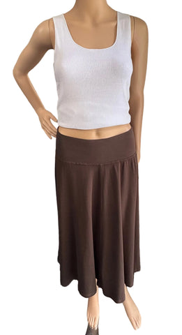 Mid Length Skirt - Solid Garment Dye - Clove
