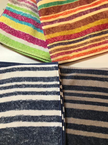 Fresco Towels- Napa Stripes Chambray/White - Washcloth