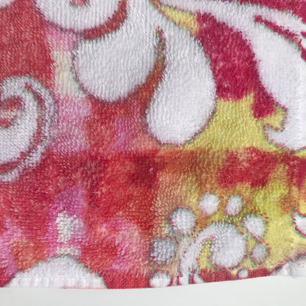 Fresco Towels- Rainbow Damask White - Washcloth