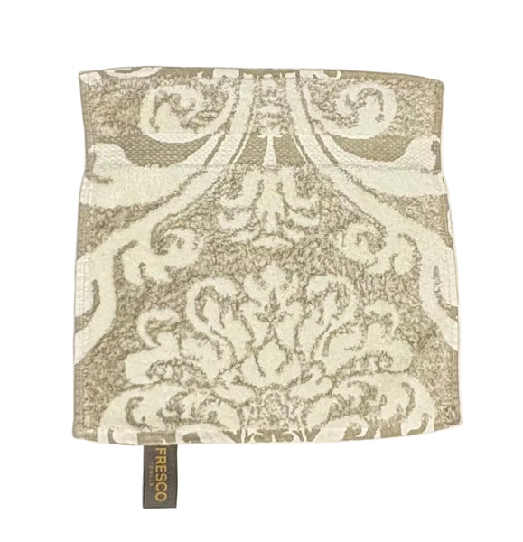 Fresco Towels- Royal Damask Sage/White - Washcloth