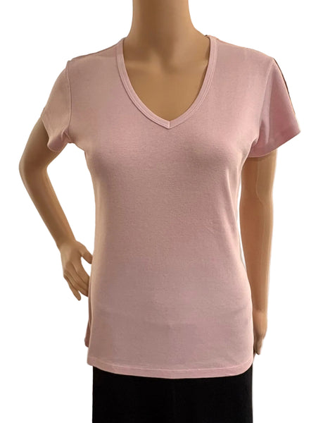 Solid Short sleeves V neck - Mantra Rose