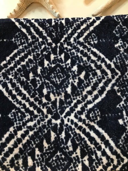 Fresco Towels - Sahara Diamonds Navy/White - Washcloth