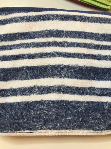 Fresco Towels- Napa Stripes Chambray/White - Washcloth