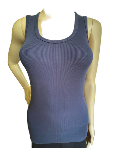 Solid Ribbed Tank - Navy
