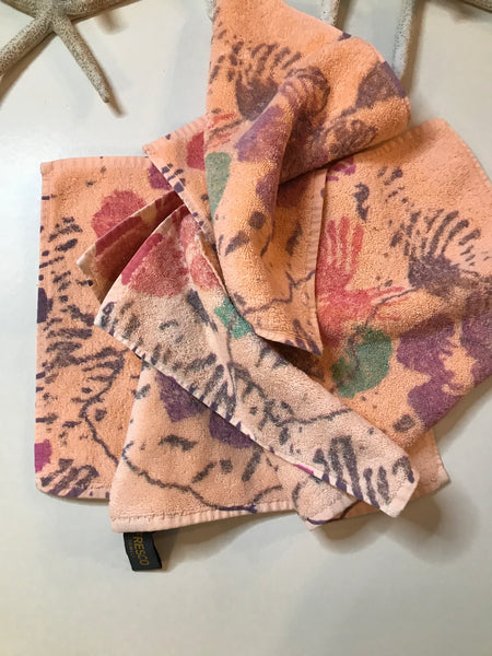 Fresco Towels - Hawaiian Flowers Peach - Washcloth