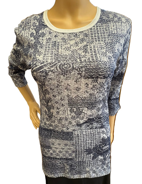 Indigo Rose Crew neck - White