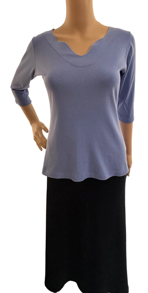 Solid Split V neck top - Sugar Plum