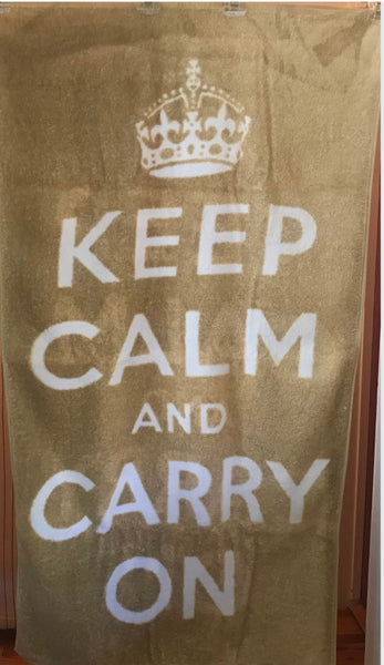 Fresco Towels- Keep Calm and carry on - Golden