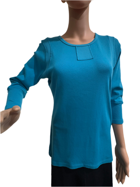 Textured Details Solid Top - Sea