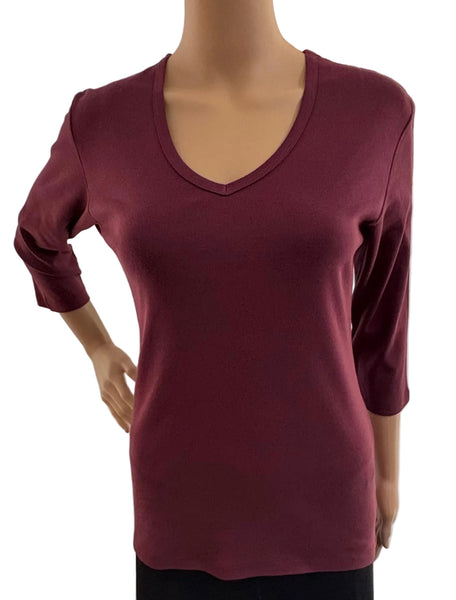 Solid V neck - Mulberry