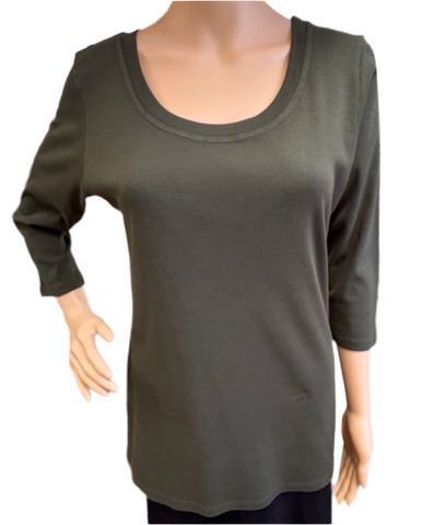 Solid Round-neck top - Rain Forest