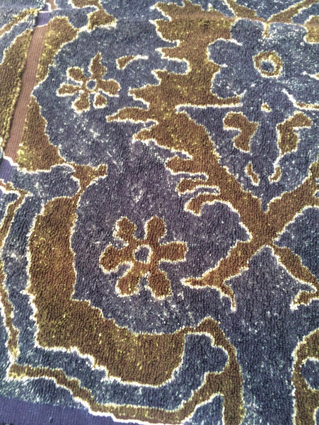 Fresco Towels - Venetian Brocade Navy/Brown - Small Bath Mat