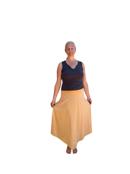 Long Skirt - Garment Dye Solid - Camel