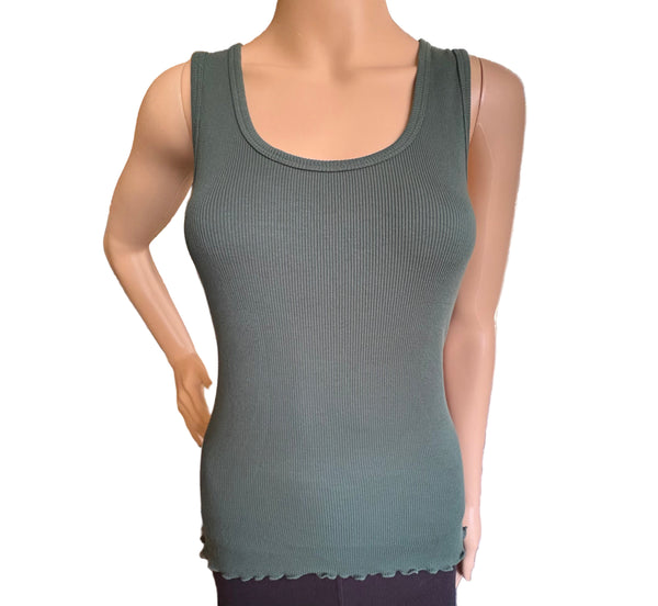 Solid Ribbed Tank - Olive