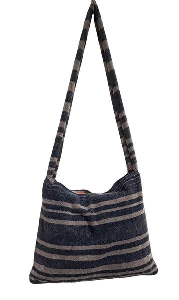 Fresco Towels - Napa Stripes Navy/Taupe - Messenger Bag