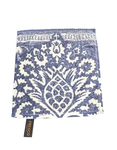 Fresco Towels- Bohemian Damask Royal Blue - Washcloth