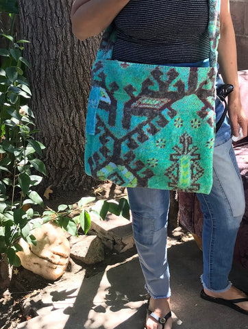 Fresco Towels- Aztec Aqua - Messenger Bag