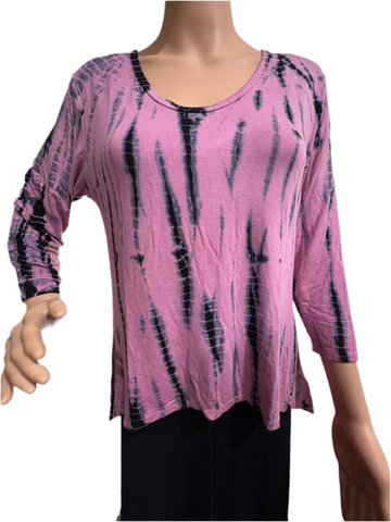 Oval-Neck Alligator Tie Dye - Purple/Black