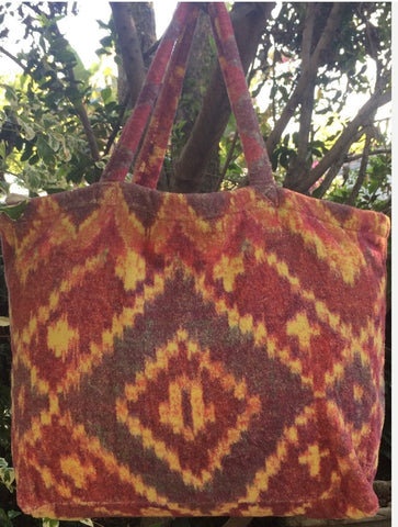 Fresco Towels - Ikat Diamonds Gold - Large Tote Bag