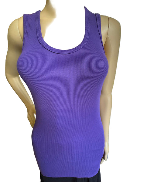 Solid Ribbed Tank - Pansy
