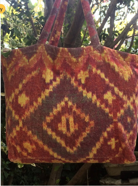 Fresco Towels - Ikat Diamonds Gold - Large Tote Bag
