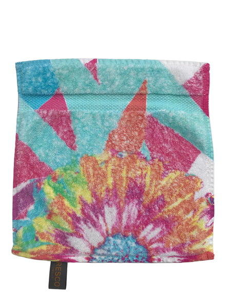 Fresco Towels - Abstract Flower White - Washcloth