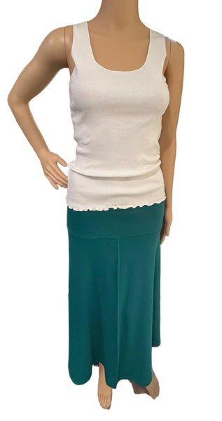 Mid Length Skirt - Solid Garment Dye - Jade