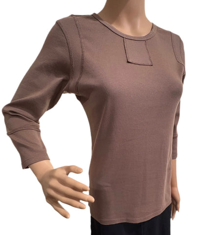 Textured Details Solid Top - Moss Brown