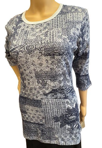 Indigo Rose Crew neck - White