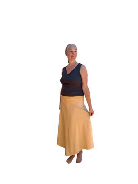 Long Skirt - Garment Dye Solid - Camel
