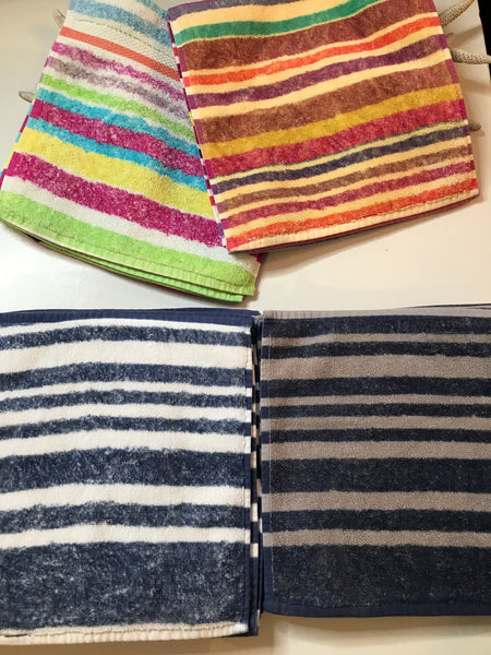 Fresco Towels- Napa Stripes Chambray/White - Washcloth