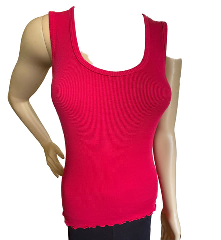 Solid Ribbed Tank - Red
