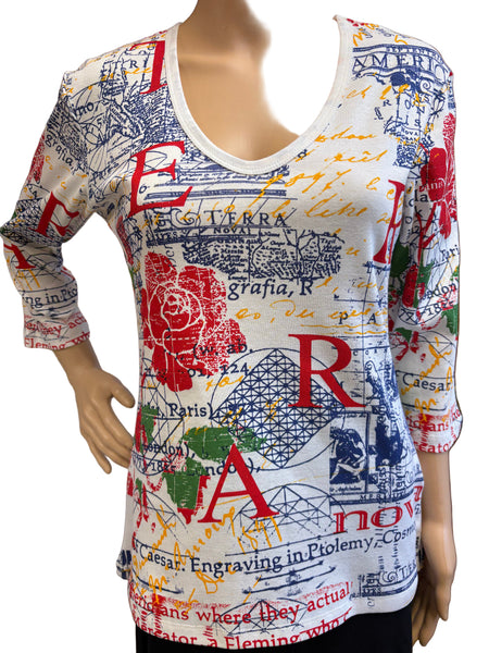 Terra Nova V neck top - White