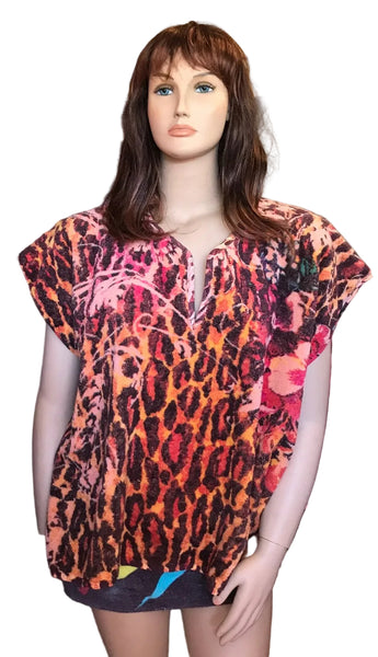 Fresco Towels - Leopard Sunset Orange - Poncho
