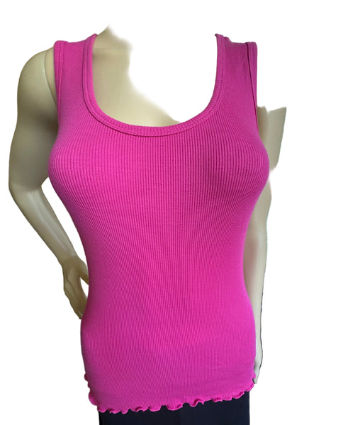 Solid Ribbed Tank - Fuschia