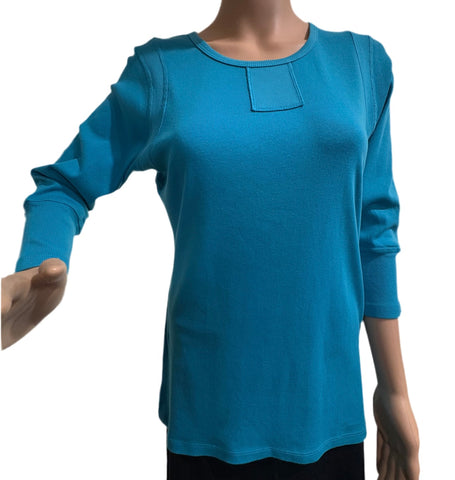 Textured Details Solid Top - Sea