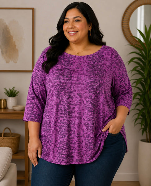 Boa Ruched Tunic - Magenta